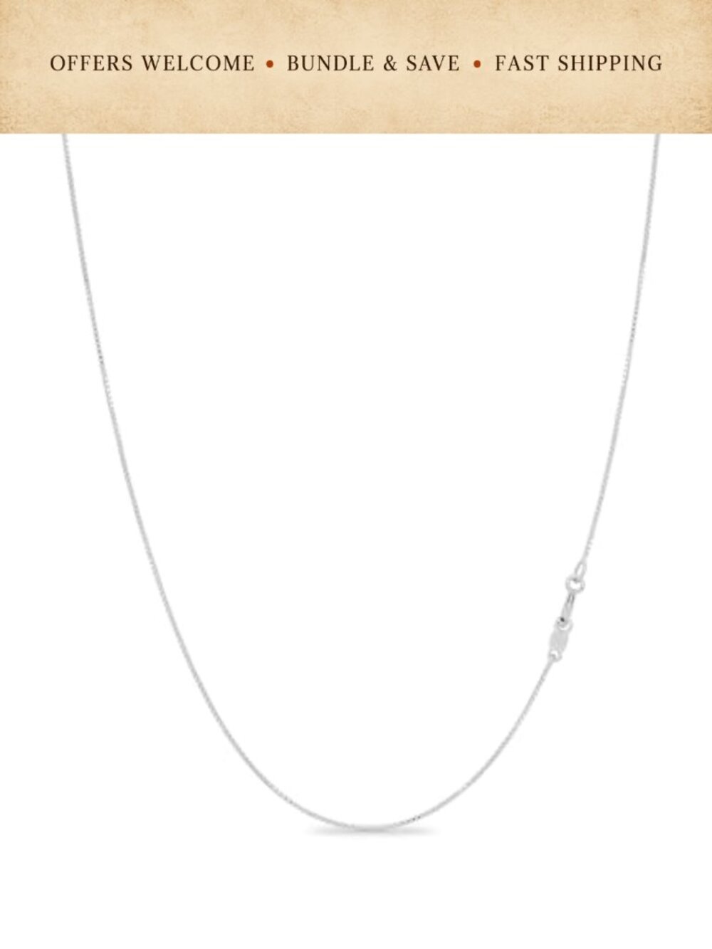 925 Sterling Silver Box Chain Necklace 18 Inch Spring Ring